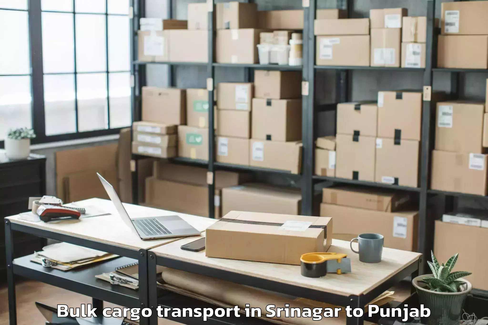 Srinagar to Abohar Bulk Cargo Transport Booking